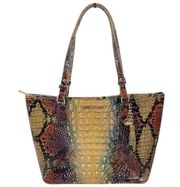 Brahmin Medium Asher Tote Bag Reptilian Ombre Melbourne Leather Brown