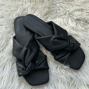 Banana Republic Factory Black Twisted Knot Flat Sandal