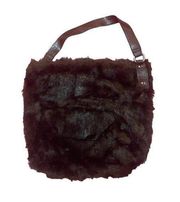 Bath & Body Works Large High-Fashion Faux Fur Hobo Bag Fuzzy