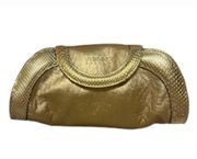 parfumes metallic Gold Clutch