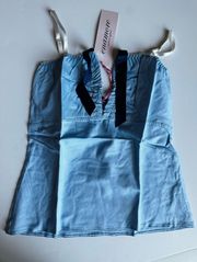 Enamore  Camisole England Blue and Navy label Large Organic Cotton Brand New