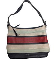 Radley London Eaton Hall Navy Blue Red Striped Leather Hobo Shoulder Bag