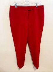 Anne Klein Red Cropped Ankel Trouser Workwear Pants