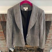 Ann Taylor Classic Herringbone 2 Button Blazer Preppy Professional sz 2