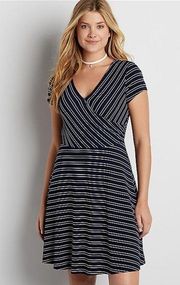 Maurices Front wrap dress with stripes