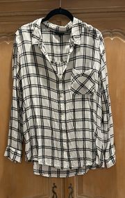 White And Black Plaid Blouse