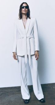 White Blazer Pants Set