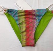 Swim Bikini Bottoms in Striped Geometric NWT