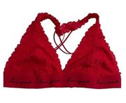 Victoria's Secret Pink Victoria Secret Red Lace Bralette Size Large