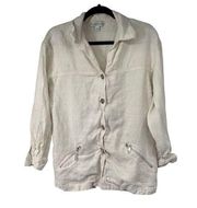 Karen Kane Cream 100% Linen Button Up Blazer