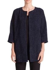 Eileen Fisher open 3/4 sleeve tunic blazer jacket