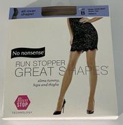 No nonsense Women's Great Shapes Run Stopper Sheer Pantyhose Beige Mist Size B