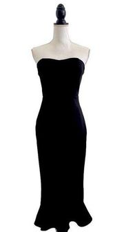 Black Strapless Cocktail Dress Bodycon Mermaid Hemline Style Women’s Size 10