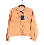 NWT Market & Spruce Denim Jean Jacket Peach Pastel Plus Size 3X