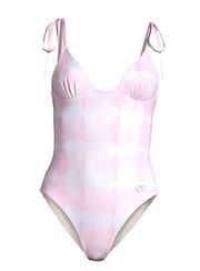 NEW Solid & Striped The Olympia One-Piece swimsuit size XS Pink & White Tie-Dye