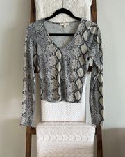 NWOT  neutral snake skin print long sleeve top