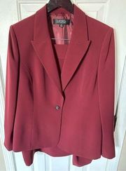 Kasper red work suit size 14 red/burgundy color suit skirt