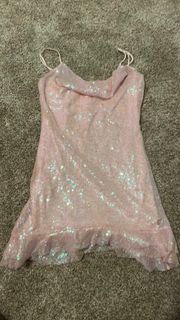 Pink Iridescent Sequin Dress