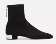 ZARA Suede Sock Booties Black Size 35