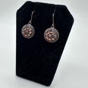 Chico’s bronzed antiqued & rhinestone dangle drop earrings  dainty simple