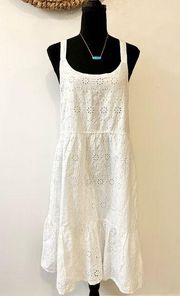 White Eyelet Cotton Dress Size Large