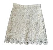 Alice + Olivia Cream Lace Mini Skirt SAMPLE