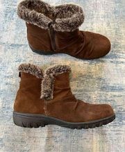 Khombu Brown Faux Fur Suede Leather Lisa All Weather Snow Boots Size 11