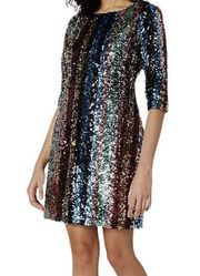 Cupcakes and Cashmere multi color sequin cocktail minidress D2 6090