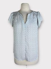 Madison Jules | Mirco Dots Flutter Sleeve Blouse | Medium