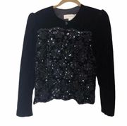 VINTAGE JESSICA MCCLINTOCK Black Sequin Jacket