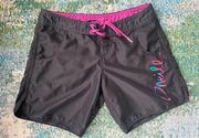 O’Neill pink logo swim board shorts, size XS