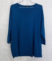 Cable & Gauge blue 34 sleeve sweater size 1X