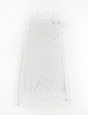 NEW Zadig & Voltaire Loose Mesh Knit Crew Neck Sleeveless Sweater Dress White M