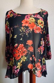 Long Sleeve Floral Blouse