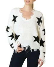 NWT White And Black Star Oversized Sweater 