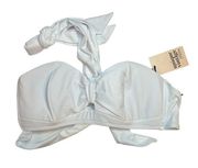 Unique Vintage White Halter Tie Back Bikini Top XL New