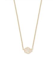 Kendra Scott Tess drusy gold plated  pendant necklace