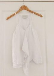 Brochu Walker Linen Ruffle Front Tank Top