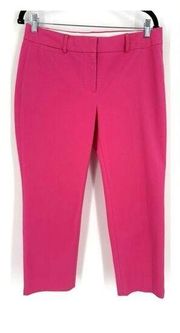 Crown & Ivy Women's Mid-Rise Stretch Flat Front Cropped Pants Fuscia Pink Size 8