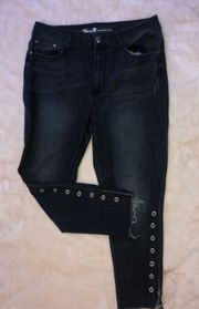 Seven 7 Capri Jeans With Lace Up Sides