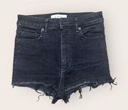 High Rise Cut Off Black Denim Shorts Women's Size 27