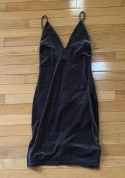 Solemio Grey Velvet Midi Tank Dress (US size M)