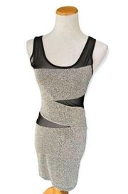 Womens Papaya Silver Shimmer Metallic Sexy Cutout Bodycon Dress - Sz M