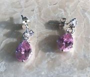 Silver‎ earrings crystals​