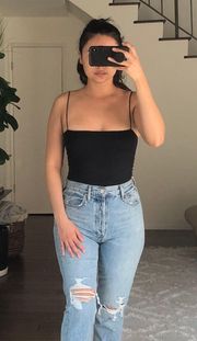 Forever 21 Black Spaghetti Strap Bodysuit