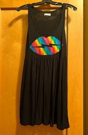 Lauren moshi rainbow lightning lip dress - black