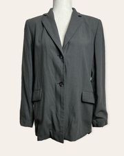 Banana Republic Wool Blazer Jacket Women’s Size 12 Made in Italy Gray 2 button