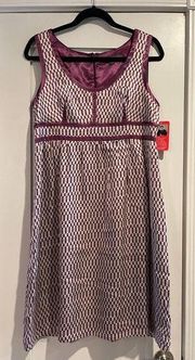 Proenza Schouler for Target Purple & White 100% Silk Sleeveless Dress Size 11