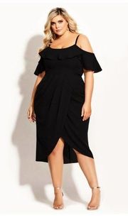 City Chic Black Flirtation Dress Sz.XS(14) NWT