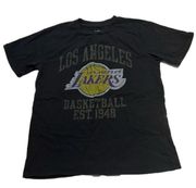 Los Angeles Lakers Black NBA Basketball 1948 Short Sleeve Women Large